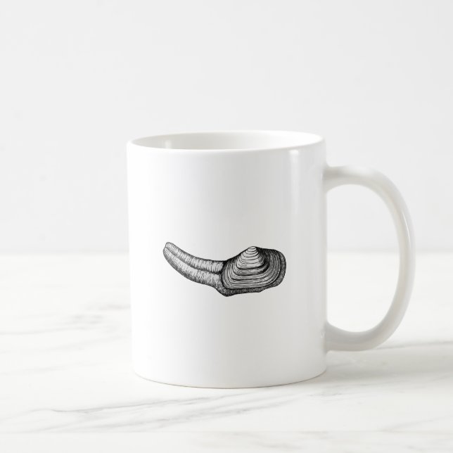 Geoduck Clam (black and white illustration) Coffee Mug (Right)
