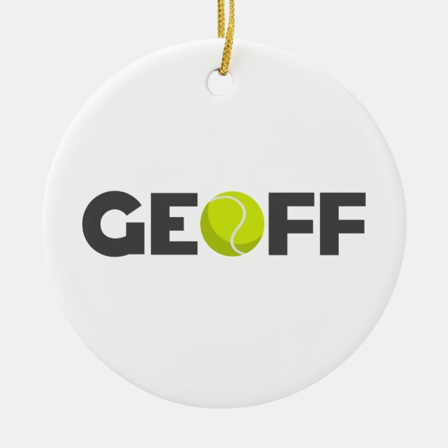 Geoff Tennis Ceramic Ornament (Front)