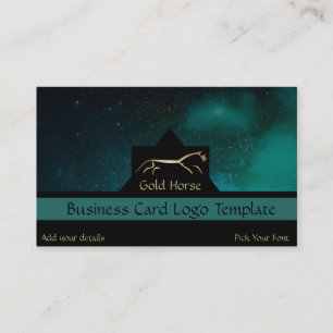 Geoglyph Teal Uffington Gold Horse Business Card