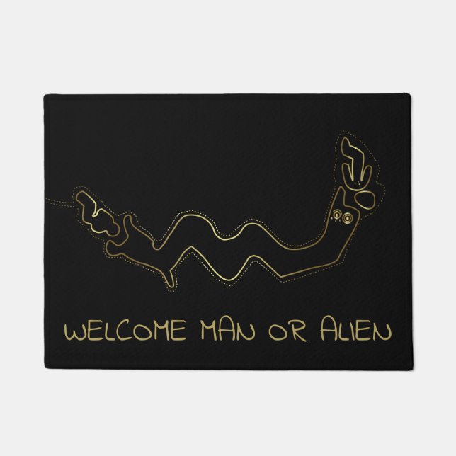 Geoglyph Tribal Art or Ancient Aliens Doormat (Front)
