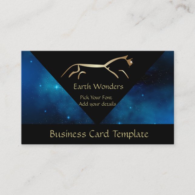 Geoglyph Uffington White Horse Gold Business Card (Front)