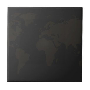 Geographic Map Art 4.25 Inch Square Ceramic Tile