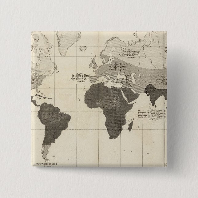 Geographical Distribution of Vegetation 15 Cm Square Badge (Front)