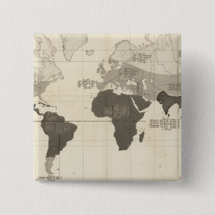 Geographical Distribution of Vegetation 15 Cm Square Badge