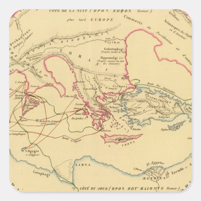 Geographie des Grecs Primitive Square Sticker (Front)