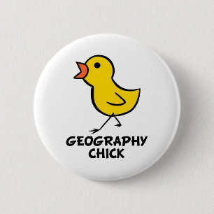 Geography Chick 6 Cm Round Badge
