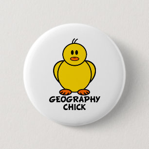 Geography Chick 6 Cm Round Badge