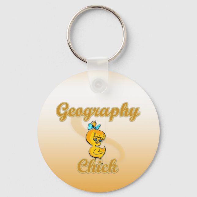 Geography Chick Key Ring (Front)
