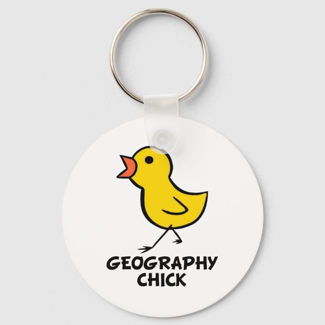 Geography Chick Keychain (Front)