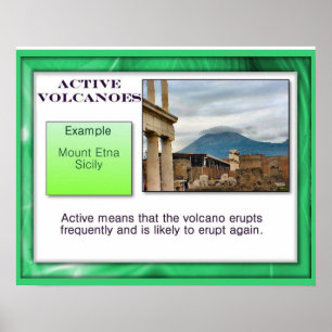 Geography, Earth Science, Active Volcanoes Poster