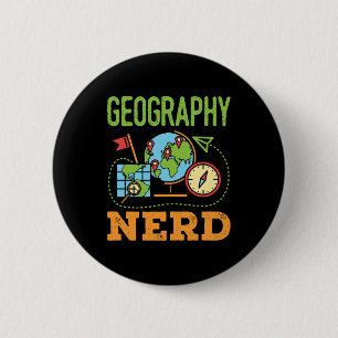 Geography Nerd 6 Cm Round Badge