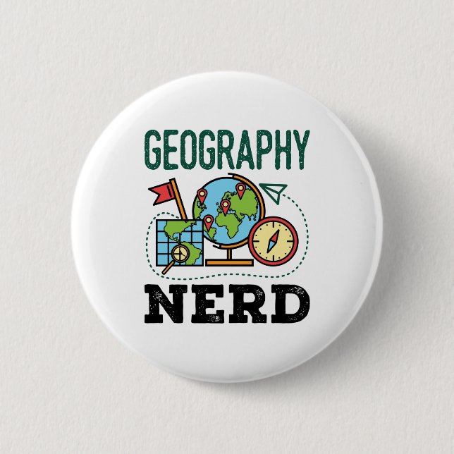 Geography Nerd 6 Cm Round Badge (Front)
