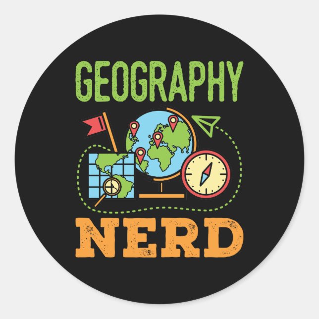 Geography Nerd Classic Round Sticker (Front)