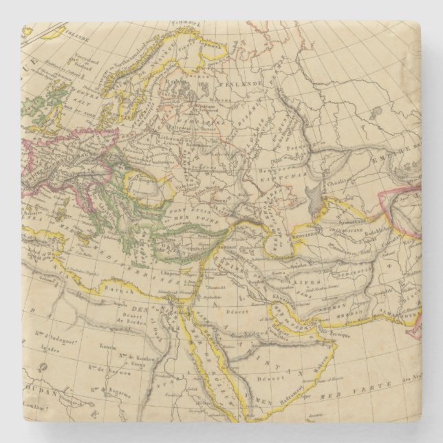 Geography of the Middle Ages Stone Coaster (Front)