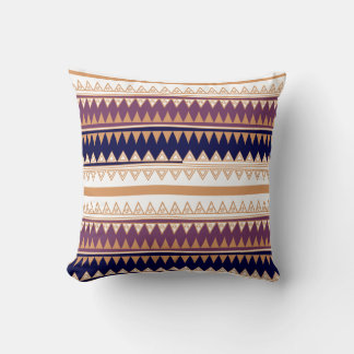 Geography Plum, Peach, Navy and Eggshell  Cushion