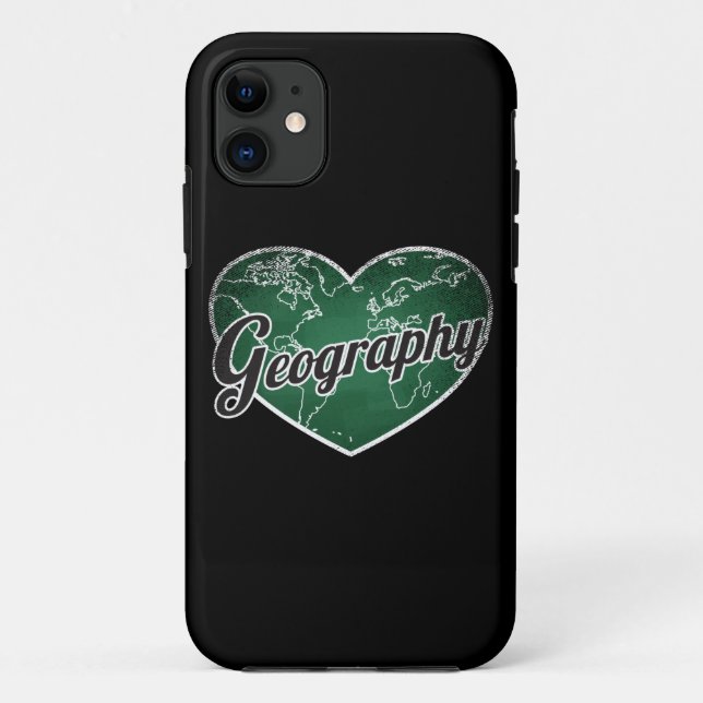 Geography Retro Heart Blackboard Love Case-Mate iPhone Case (Back)