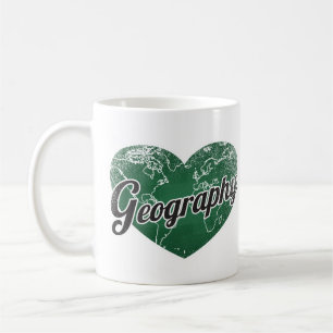Geography Retro Heart Blackboard Love Coffee Mug