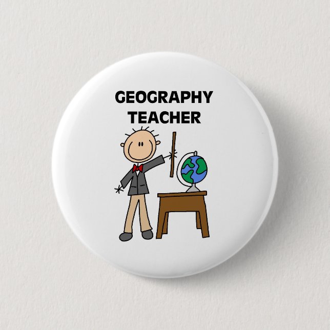 Geography Teacher 6 Cm Round Badge (Front)