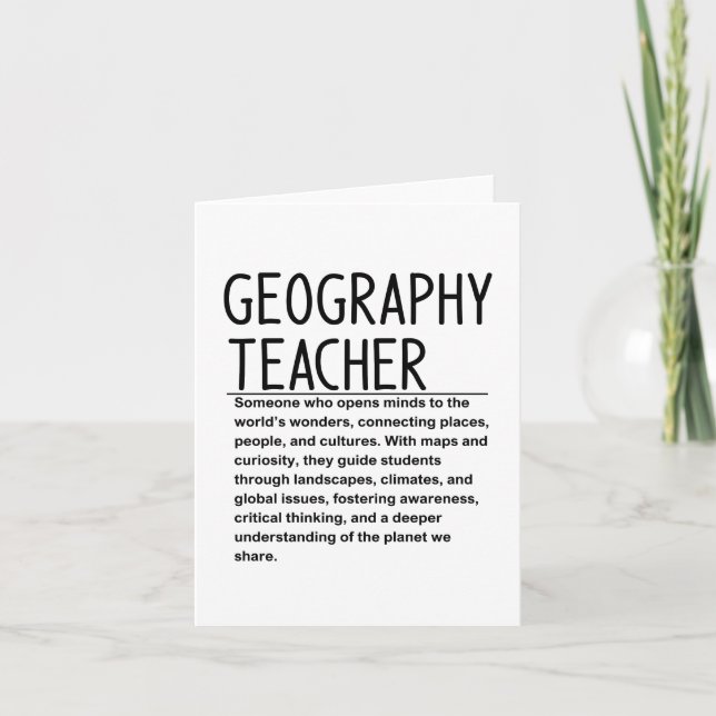 Geography teacher card (Front)