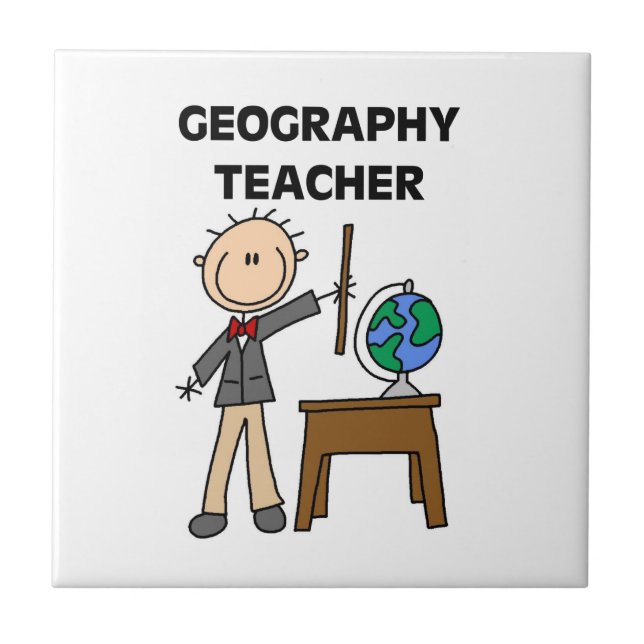 Geography Teacher Ceramic Tile (Front)