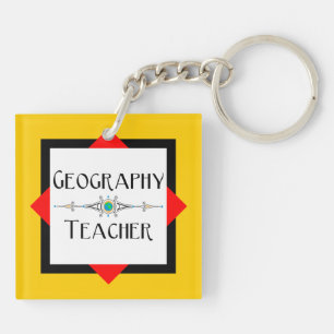 Geography Teacher Colour Block Key Ring
