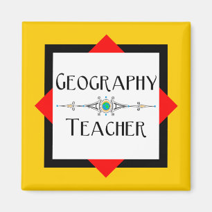 Geography Teacher Colour Block Magnet