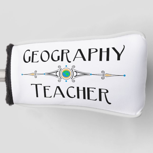 Geography Teacher Decorative Line Golf Head Cover (Front)