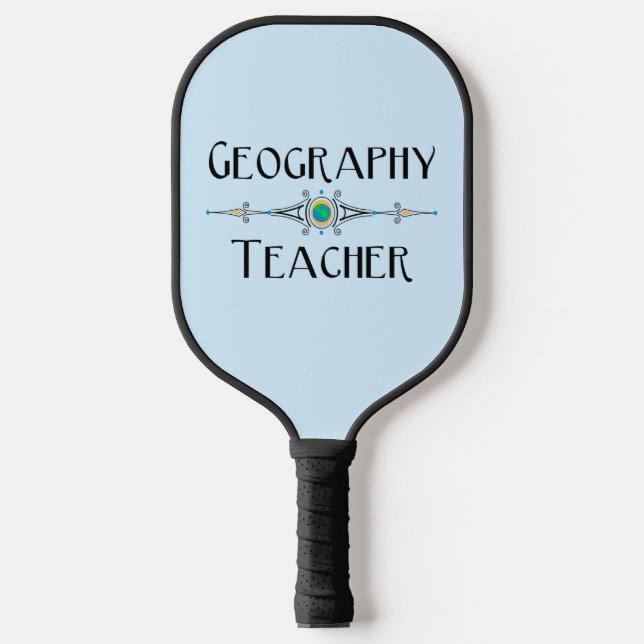 Geography Teacher Decorative Line Pickleball Paddle (Front)