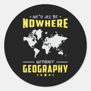 Geography Teacher Funny World Continents Map Gift Classic Round Sticker