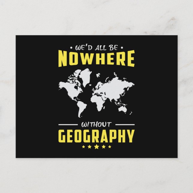 Geography Teacher Funny World Continents Map Gift Postcard (Front)