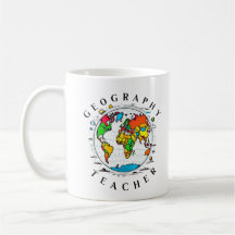 Geography Teacher with Colorful Globe Graphic
