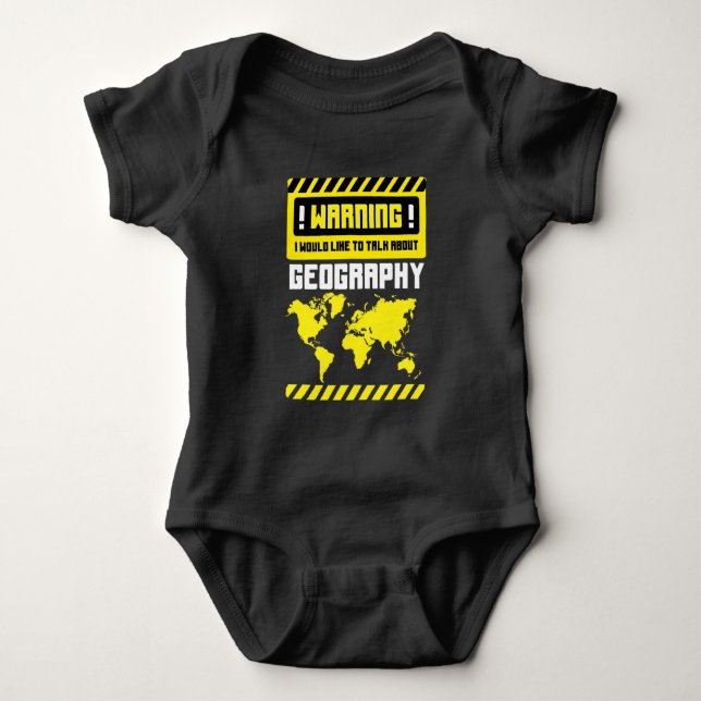 Geography Teacher World Map Funny Geographer Baby Bodysuit (Front)