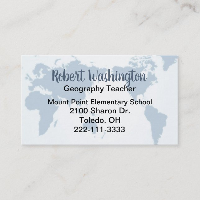 Geography Teachers Business Card (Front)