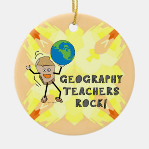Geography Teachers Rock Ceramic Ornament