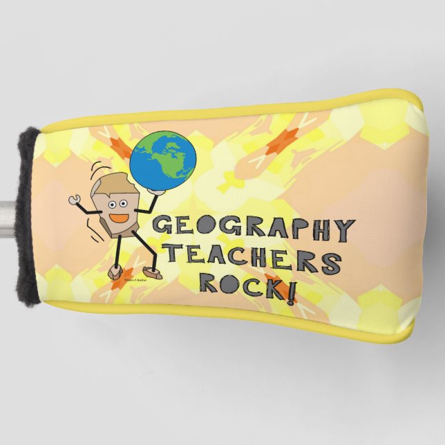 Geography Teachers Rock  Golf Head Cover (Front)
