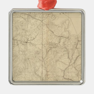 Geologic Map Showing The South Western Portion Metal Tree Decoration