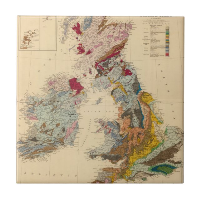 Geological map, British Isles Ceramic Tile (Front)