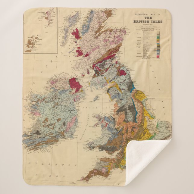 Geological map, British Isles Sherpa Blanket (Front)