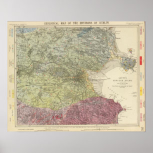 Geological map Dublin Poster