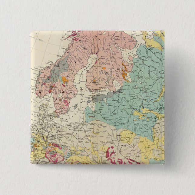 Geological map Europe 15 Cm Square Badge (Front)