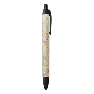 Geological map Europe Black Ink Pen