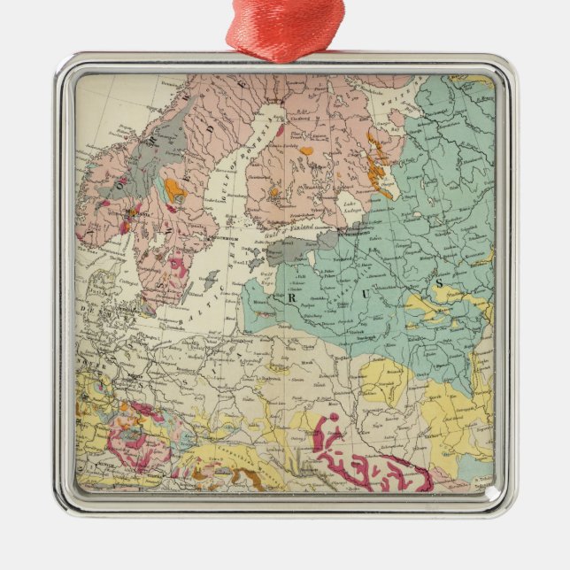 Geological map Europe Metal Ornament (Front)