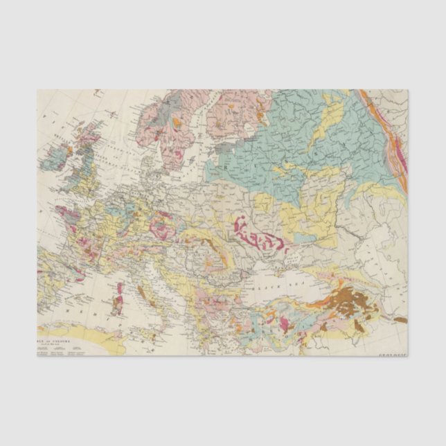 Geological map Europe Tissue Paper (Front)