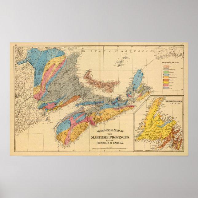 Geological map, Maritime Provinces Poster (Front)