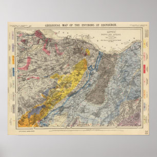 Geological map of Edinburgh Poster