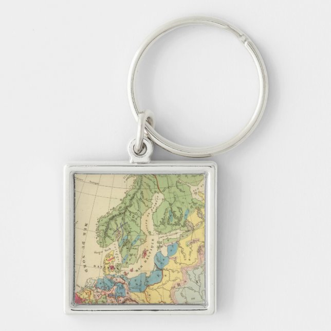 Geological Map of Europe Key Ring (Front)