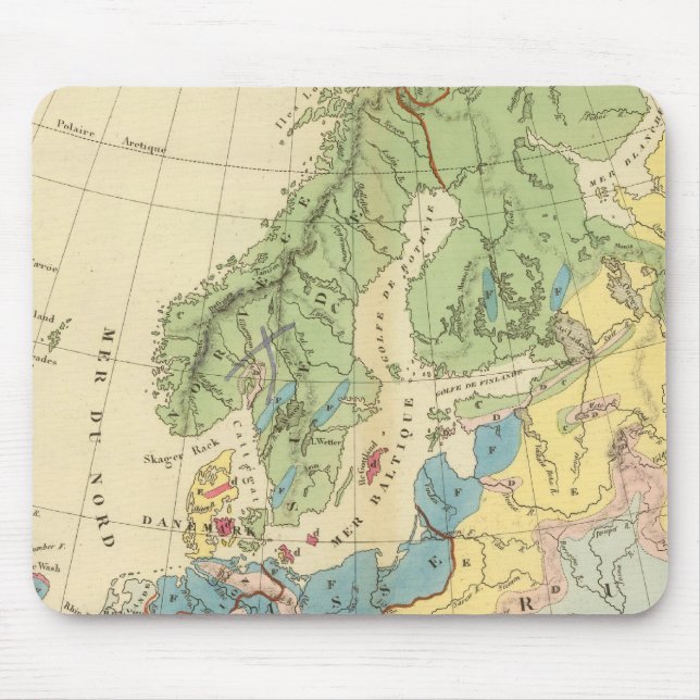 Geological Map of Europe Mouse Pad (Front)