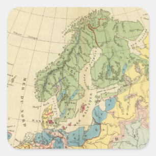 Geological Map of Europe Square Sticker
