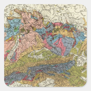 Geological map of Germany Square Sticker