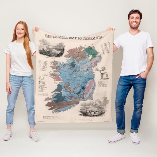 Geological Map of Ireland Fleece Blanket (In Situ)